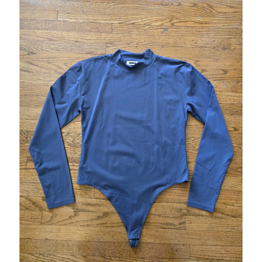 Aritzia Babaton Mock Neck Long Sleeve Gray Body Suit Size 2XL